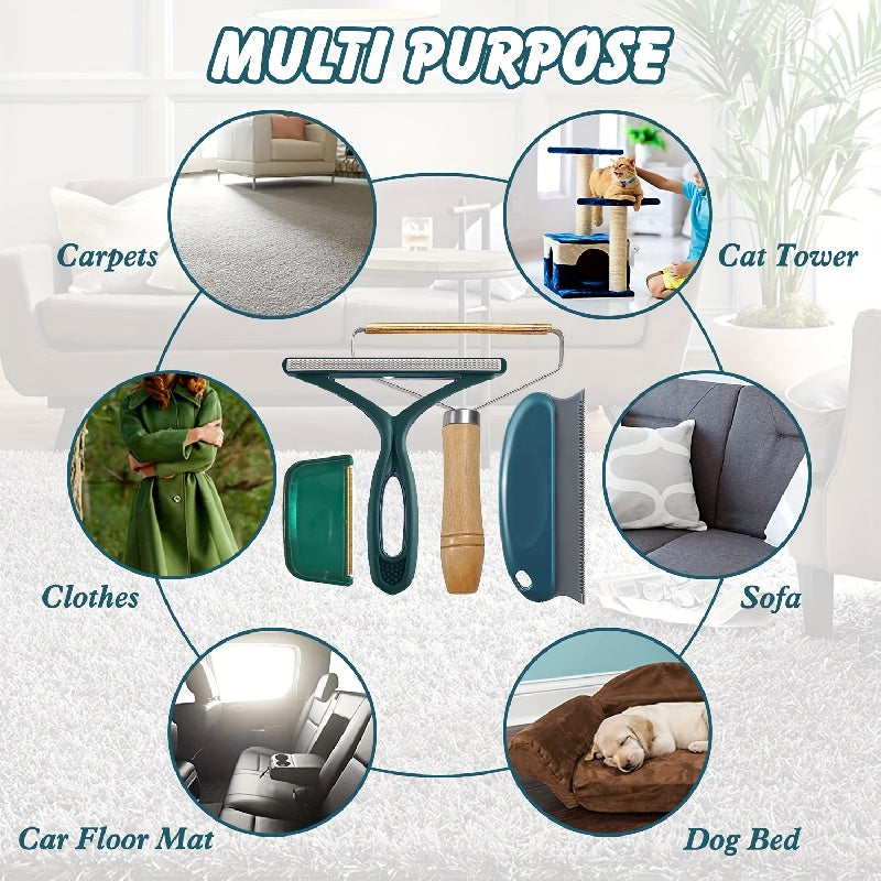 4pcs Portable Lint Cleaner Pet Hair Removal Tool