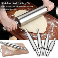 Stainless Steel Non Stick Rolling Pin for Baking and Cooking