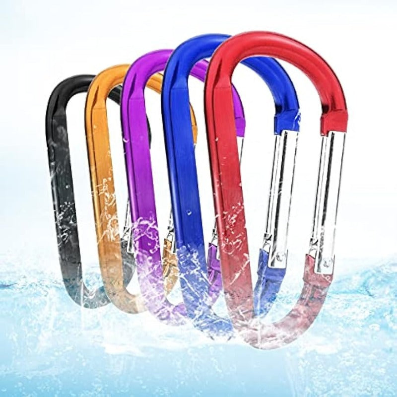 10pcs Aluminum Spring Snap Hook Carabiner Metal Keychain Buckle