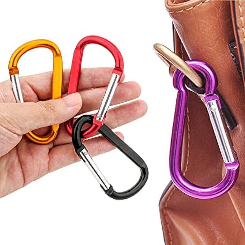 10pcs Aluminum Spring Snap Hook Carabiner Metal Keychain Buckle