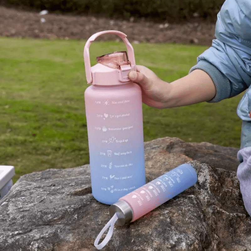 3pcs Gradient Water Bottles 2000 900 280ml PC Material Outdoor Camping Hiking