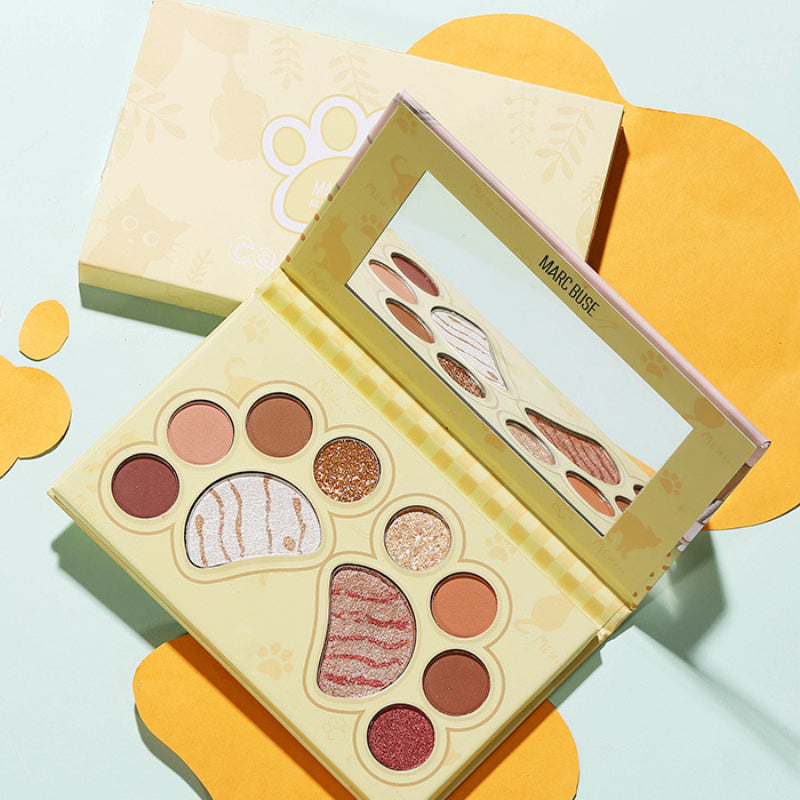 10 Colors Matte Pearly Eyeshadow Palette in Cat Paw Shape