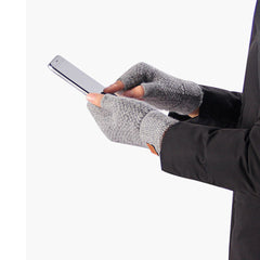 Knitted Alpaca Wool Fingerless Gloves Warm Elastic Driving Gloves