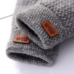 Knitted Alpaca Wool Fingerless Gloves Warm Elastic Driving Gloves