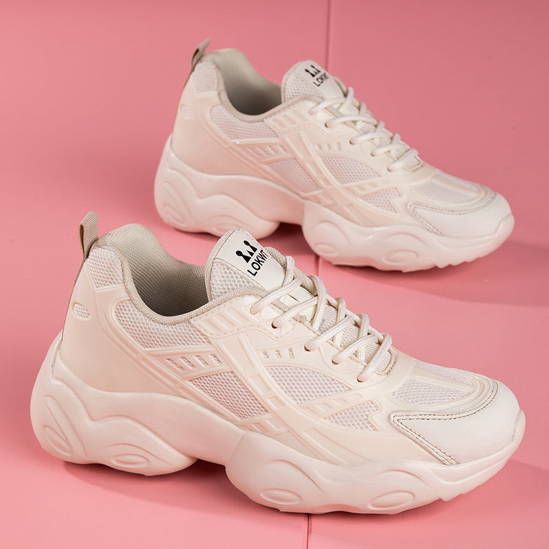 Women's Mesh Lace-up Chunky Sneakers