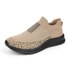 Women's Striped Mesh Slip-On Sneakers for Outdoor Activities