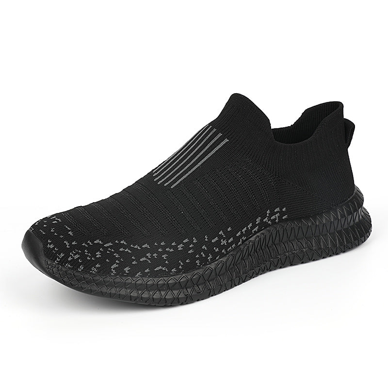Women's Striped Mesh Slip-On Sneakers for Outdoor Activities