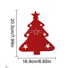 6pcs Christmas Tree Cutlery Holder Felt Fork Spoon Bag Table Decoration