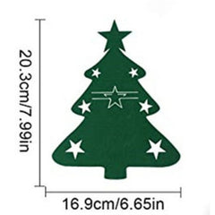 6pcs Christmas Tree Cutlery Holder Felt Fork Spoon Bag Table Decoration