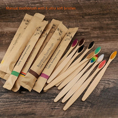 6pcs Bamboo Toothbrushes Ultra Soft Bristles for Sensitive Teeth
