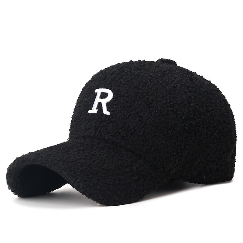 Winter Embroidery Letter Baseball Hat Warm Outdoor Cap