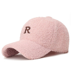 Winter Embroidery Letter Baseball Hat Warm Outdoor Cap