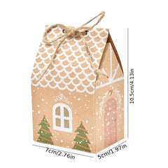 5pcs Christmas House Candy Box Gift Bags for DIY Xmas Cookie Packaging