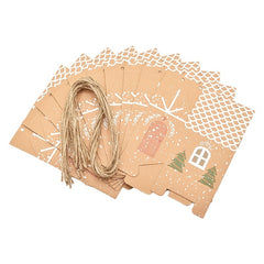 5pcs Christmas House Candy Box Gift Bags for DIY Xmas Cookie Packaging