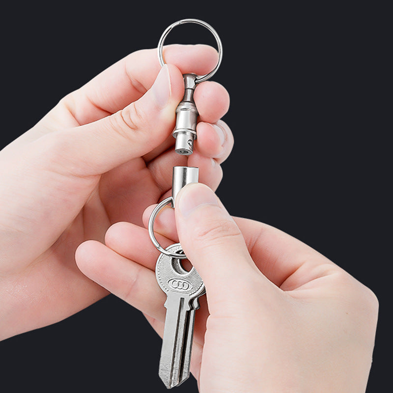 Double Headed 2 Ring Key Chain Quick Release Buckle Keychain