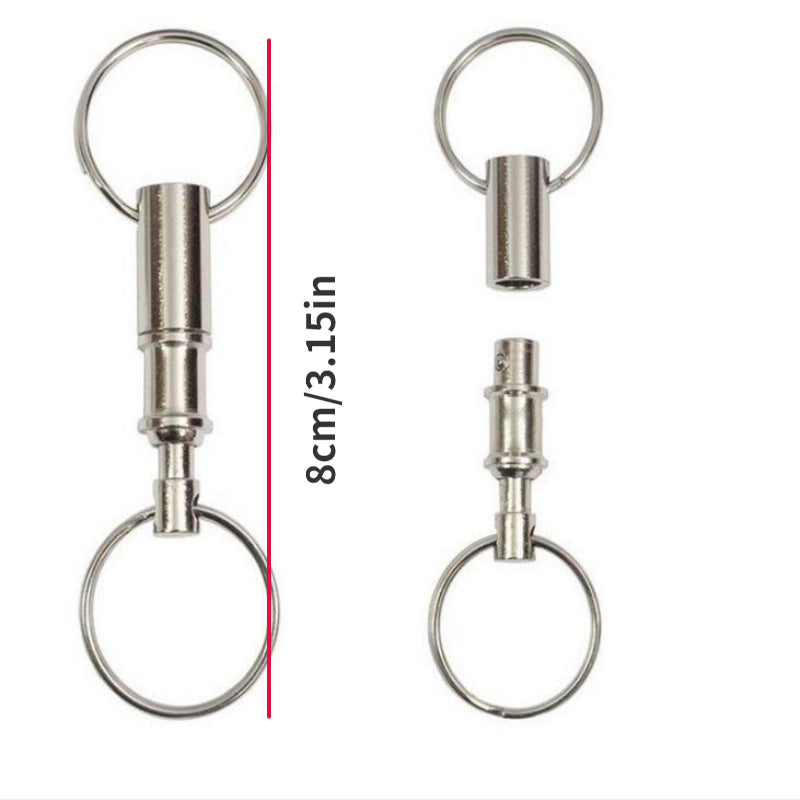 Double Headed 2 Ring Key Chain Quick Release Buckle Keychain