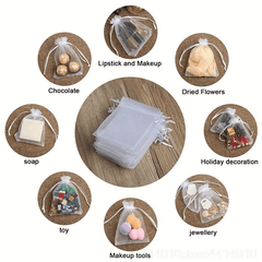 Red Organza Drawstring Storage Bag 100pcs Wedding Birthday Party Gift Bag