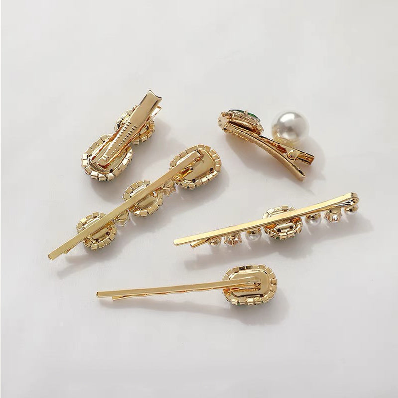 Vintage Hair Clips with Crystal & Rhinestones Metal Hairpin