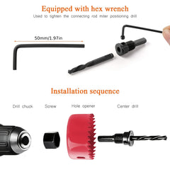 Woodworking Hole Opener Set for Gypsum and PVC Board Hole Expander