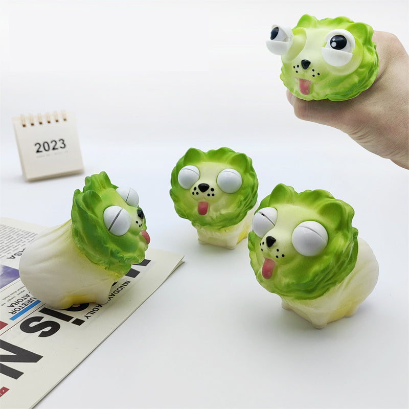 Vegetable Dog Decompressing Toy with Exploding Eyes