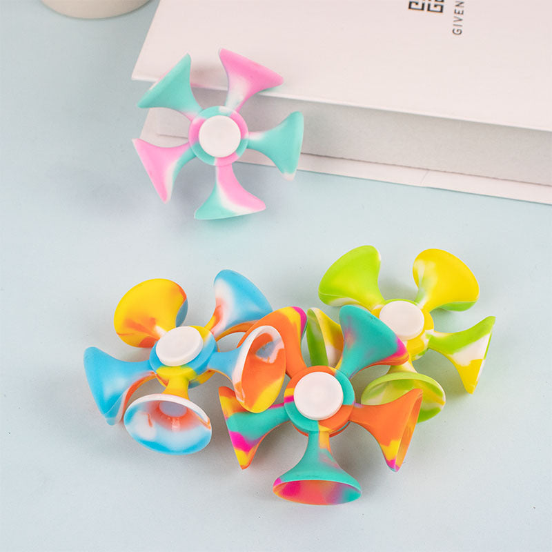 Rotating Silicone Gripper Decompression Suction Cup Dart Finger Tip Gyroscope
