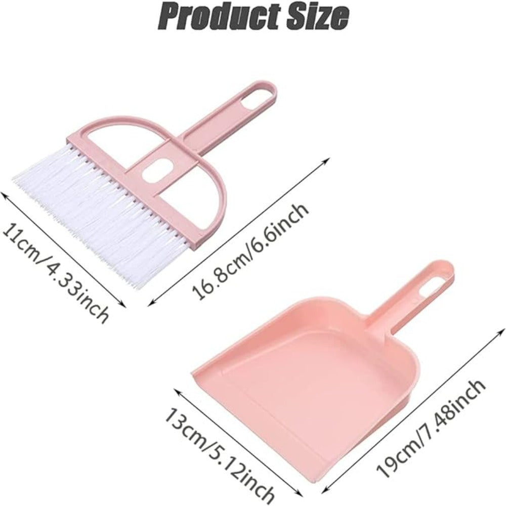 2pcs Small Dustpan And Brush Set Plastic Whisk Broom And Dustpan Cleaning Sweep