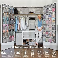 24-Pocket Over Door Shoe Storage Bag Organizer
