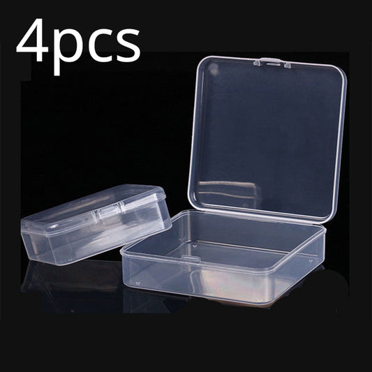 Small Transparent Storage Box With Hinged Lids - Sticker Accessories Organizer