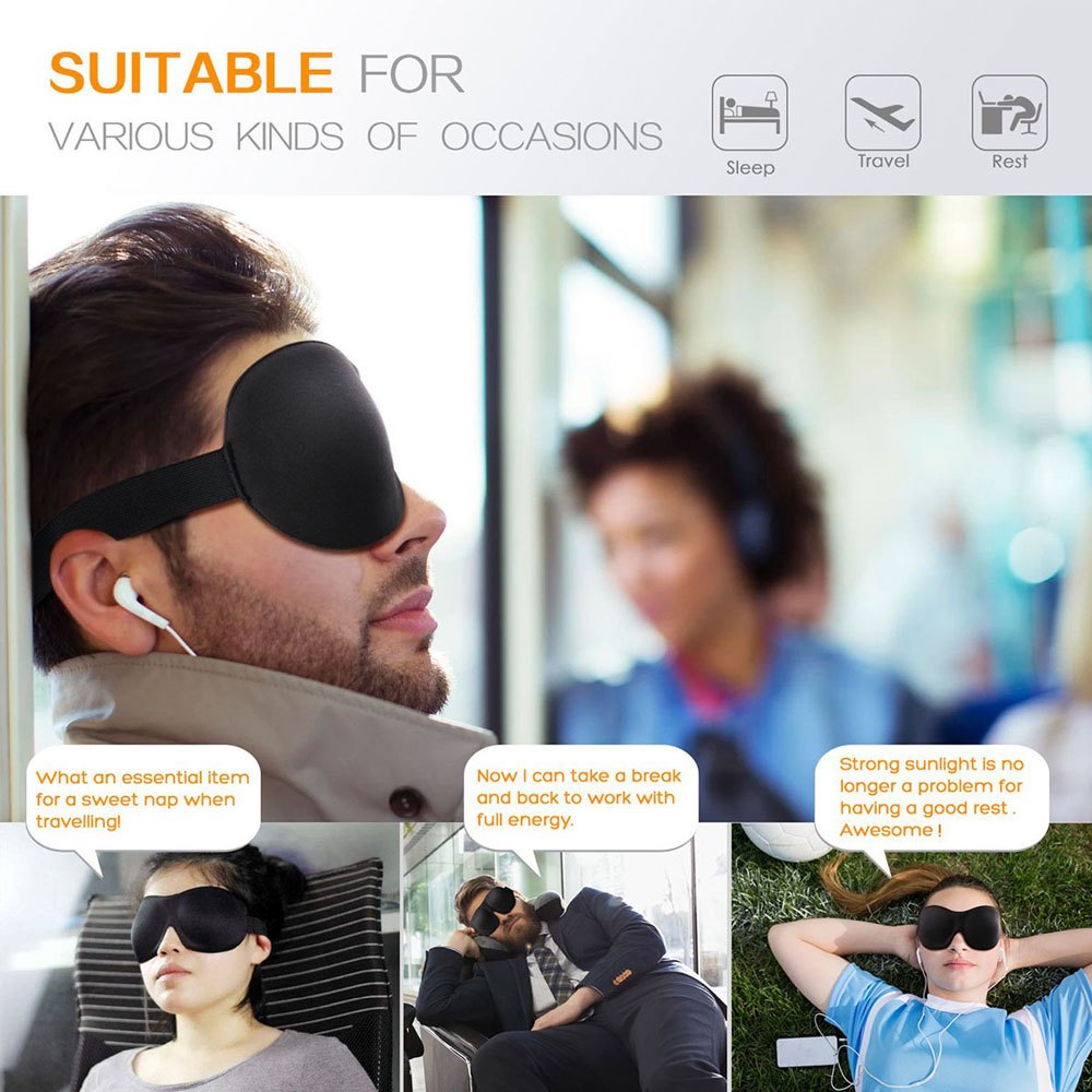 3D Breathable Cotton Eye Mask for Sleeping at School or Home