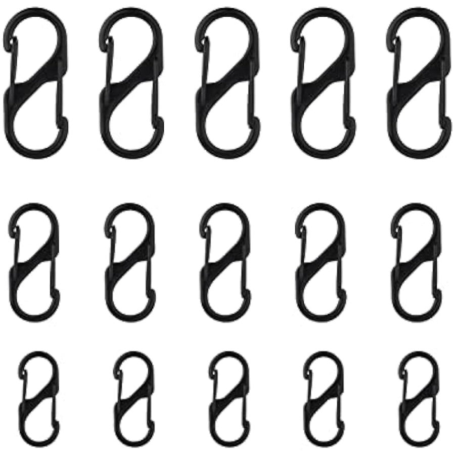 15pcs Metal Keychain Buckle for Outdoor Camping Hiking