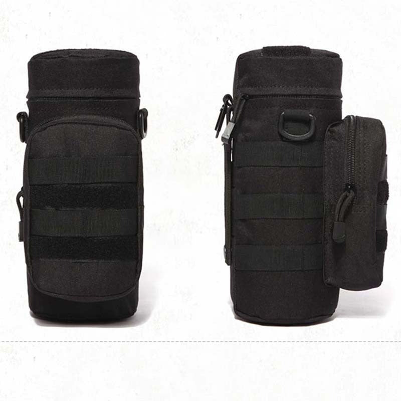 Zipper Camo Water Bottle Bag with Small Pouch, Portable Cup Holder for Outdoor