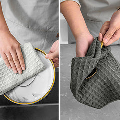 Water Absorbent Small Square Towel for Coffee Bar, Camping