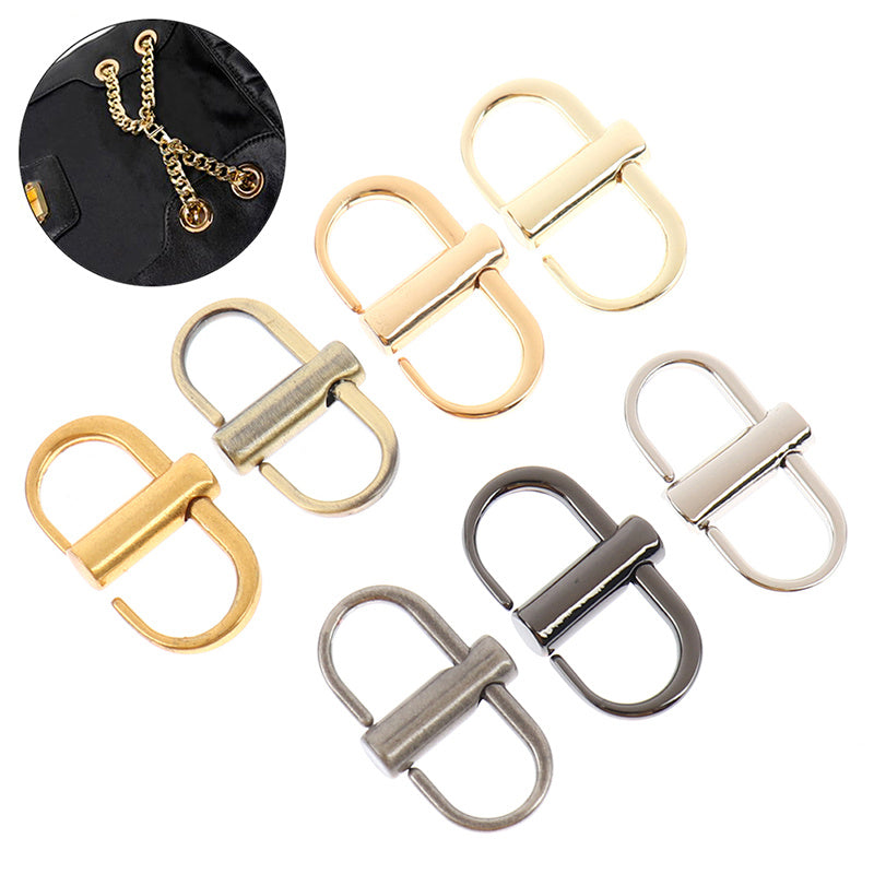 2pcs Handbag Chain Strap Buckle Adjustable Metal Clip Bag Accessories
