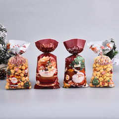 50pcs Christmas Candy Bag Snack Cookie Bag Cellophane Gift Party Candy Bag