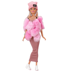 Princess Noble Doll Outfit Knit Dress & Plush Jacket Set for 29" Dolls