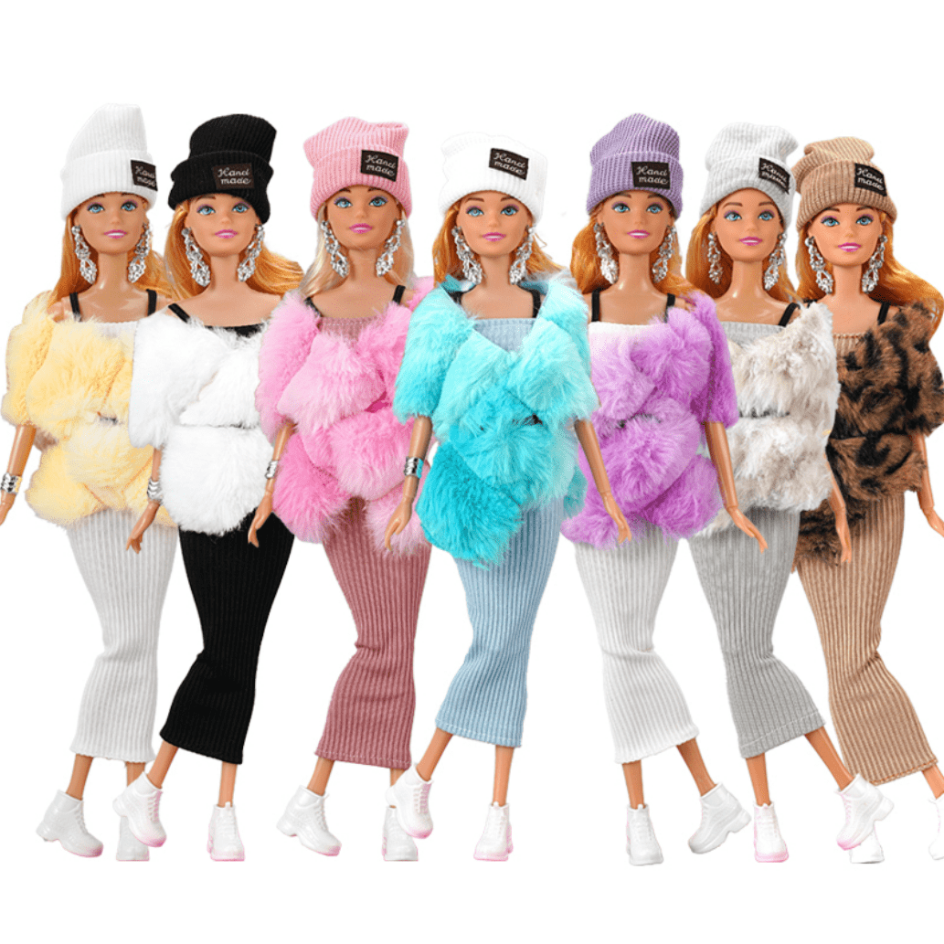 Princess Noble Doll Outfit Knit Dress & Plush Jacket Set for 29" Dolls