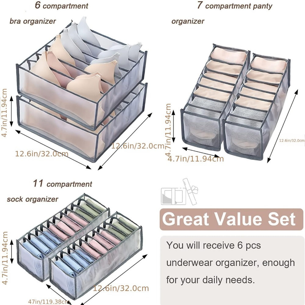 Foldable Bra & Panty Organizer Underwear Storage Box Drawer
