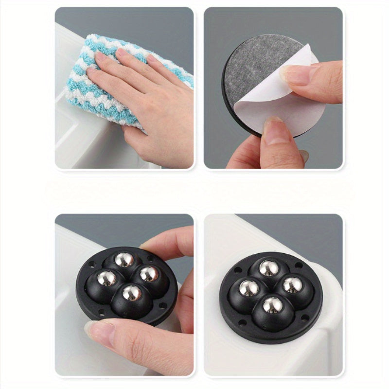 4 Mini 360 Rotatable Wheel Caster Pack with Adhesive