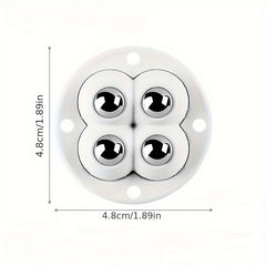 4 Mini 360 Rotatable Wheel Caster Pack with Adhesive