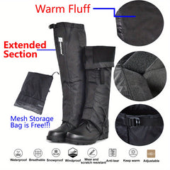 Warm Waterproof Leg Gaiters for Hiking Adjustable Snow Boot Gaiters