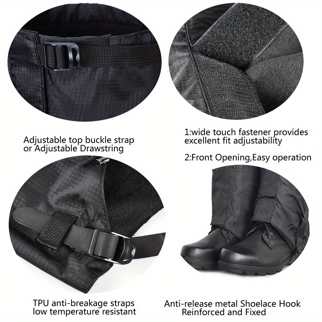 Warm Waterproof Leg Gaiters for Hiking Adjustable Snow Boot Gaiters