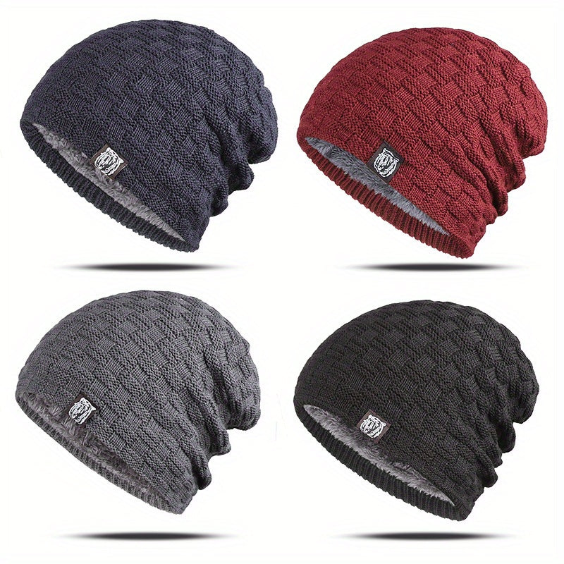 Winter Warm Beanie Hat Ear Protection Knitted Hat Coldproof Skull Caps