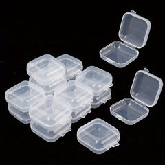 50pcs Mini Clear Plastic Storage Box Container Hinged Lid For Jewelry Beads