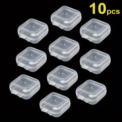 50pcs Mini Clear Plastic Storage Box Container Hinged Lid For Jewelry Beads