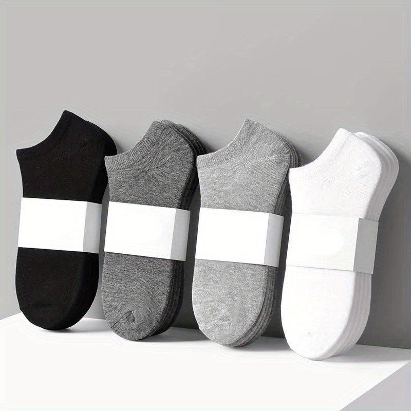 Men's Solid Liner Anklets Socks Breathable Soft Sweat Absorbent
