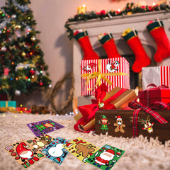 6pcs Christmas Stickers DIY Puzzle Cartoon Stickers