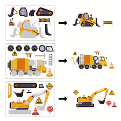 6pcs 12pcs Engineering Car Stickers DIY Puzzle Birthday Gift Student Reward
