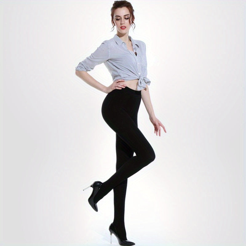 3 Pairs Plus Size Basic Pantyhose Set Women's Plus 80D Slightly Translucent