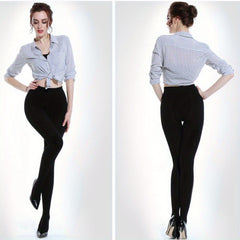 3 Pairs Plus Size Basic Pantyhose Set Women's Plus 80D Slightly Translucent