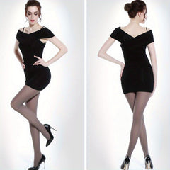 3 Pairs Plus Size Basic Pantyhose Set Women's Plus 80D Slightly Translucent